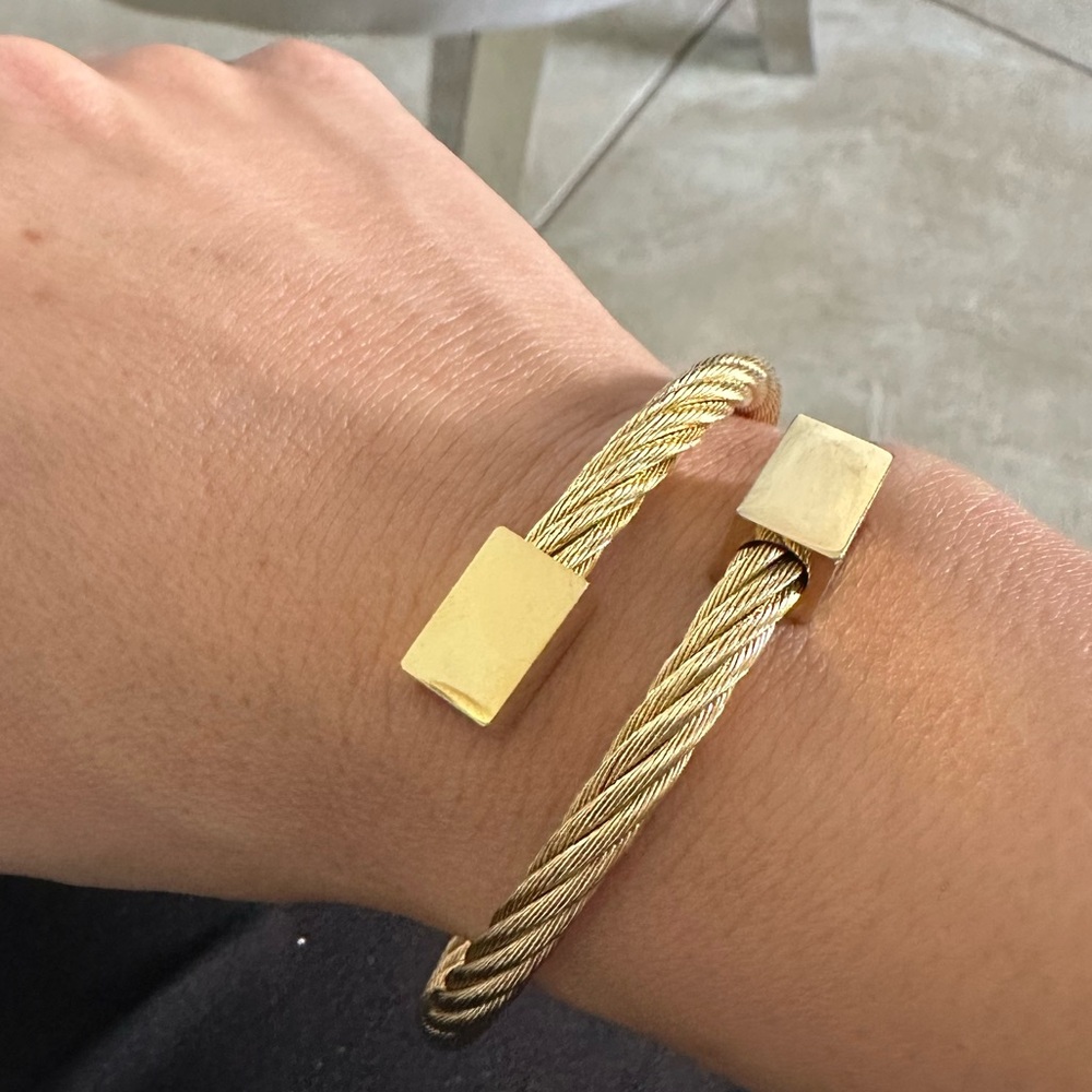 18k gold plated Gold Cable Bracelet